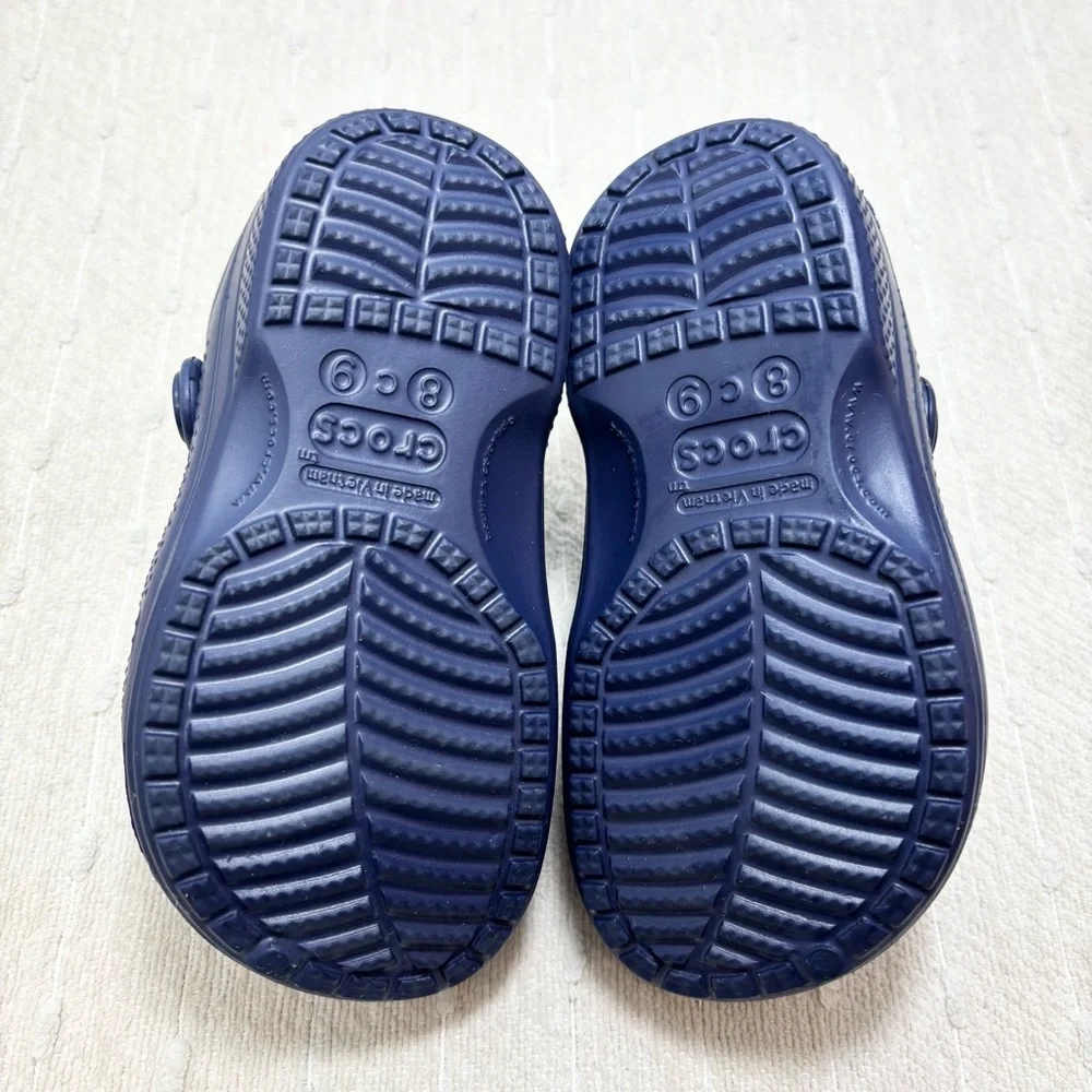 Crocs Kids Navy Blue lined Clogs‎ Size C 8/9
